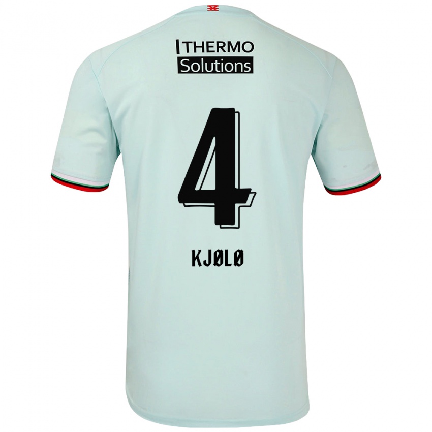 Uomo Maglia Mathias Kjølø #4 Verde Chiaro Kit Gara Away 2024/25 Maglietta