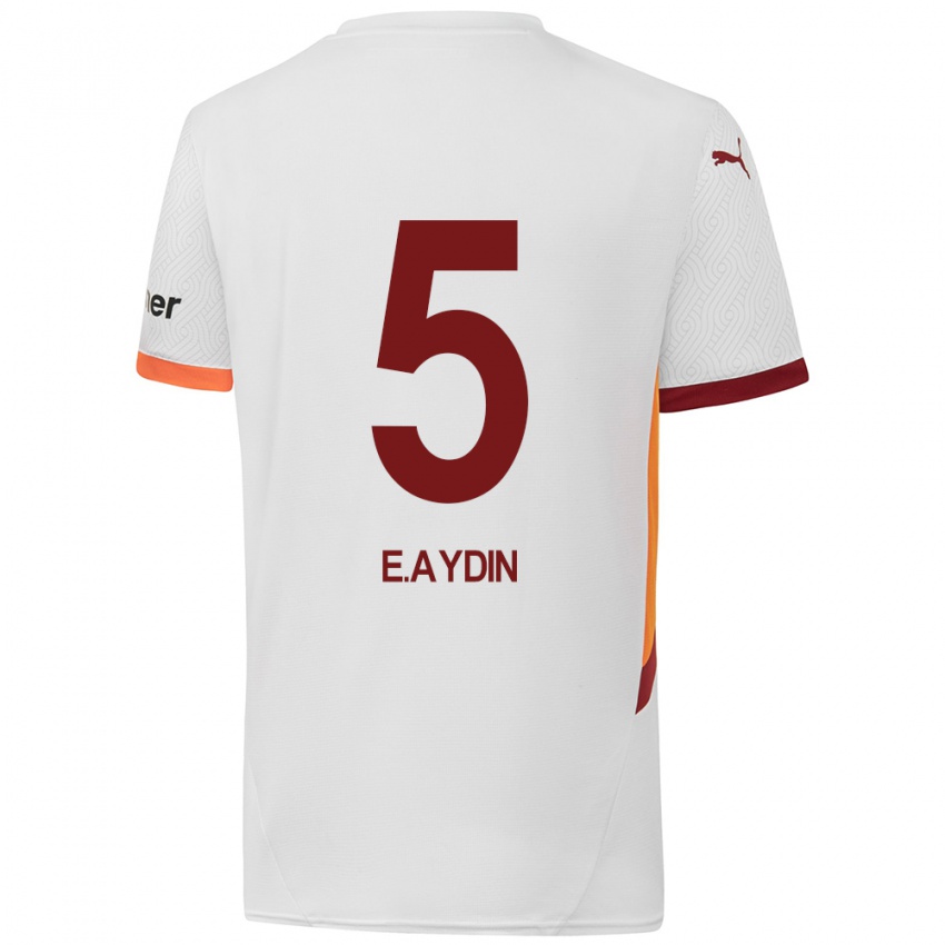 Uomo Maglia Eyüp Aydin #5 Bianco Giallo Rosso Kit Gara Away 2024/25 Maglietta