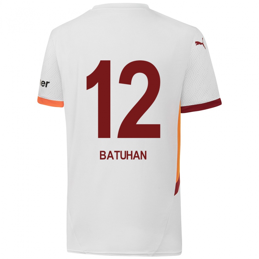 Uomo Maglia Batuhan Şen #12 Bianco Giallo Rosso Kit Gara Away 2024/25 Maglietta