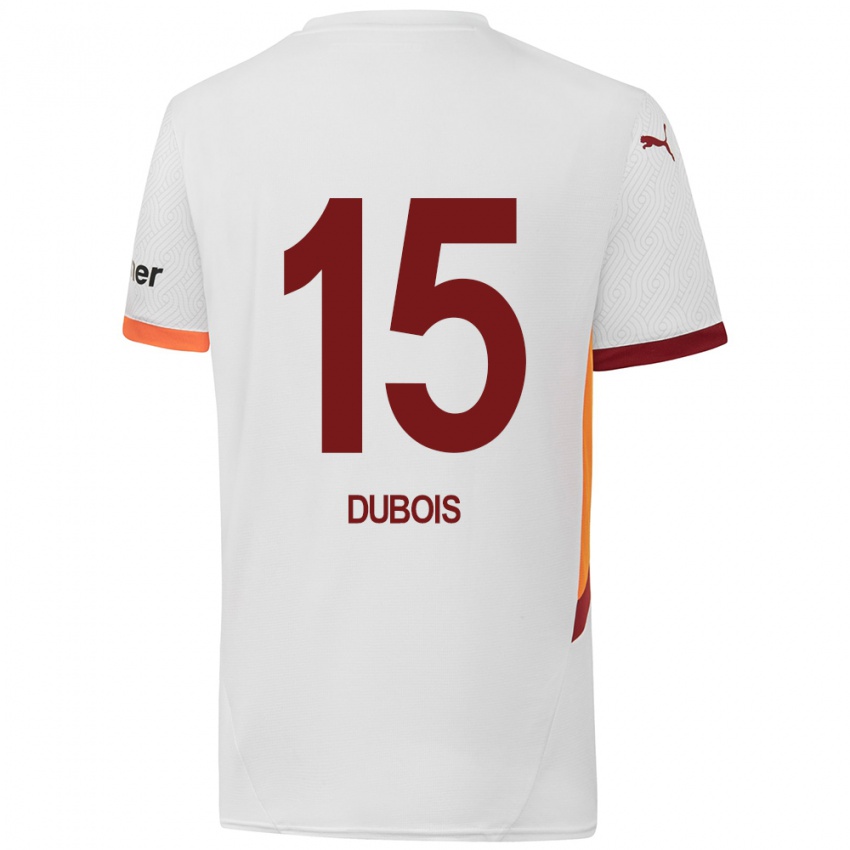 Uomo Maglia Léo Dubois #15 Bianco Giallo Rosso Kit Gara Away 2024/25 Maglietta