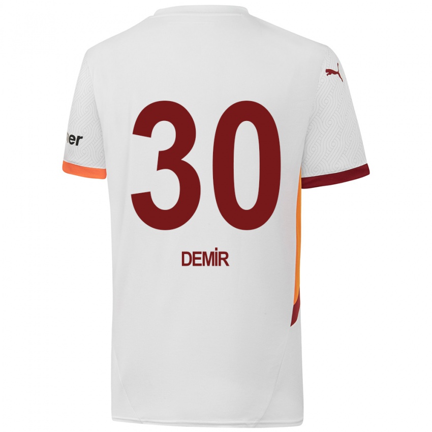 Uomo Maglia Yusuf Demir #30 Bianco Giallo Rosso Kit Gara Away 2024/25 Maglietta