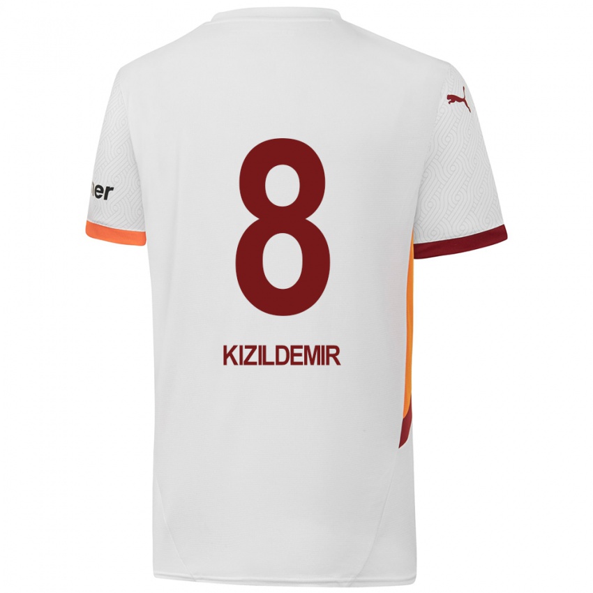 Uomo Maglia Berk Kizildemir #8 Bianco Giallo Rosso Kit Gara Away 2024/25 Maglietta