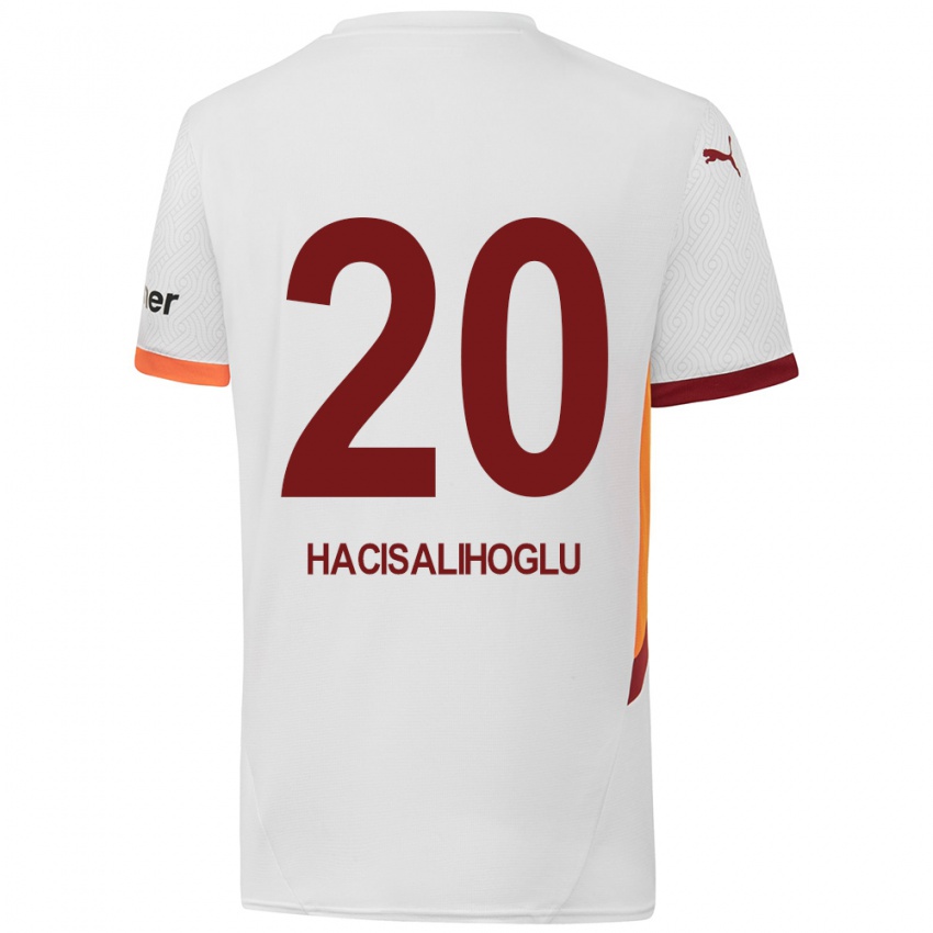 Uomo Maglia Arda Hacisalihoglu #20 Bianco Giallo Rosso Kit Gara Away 2024/25 Maglietta