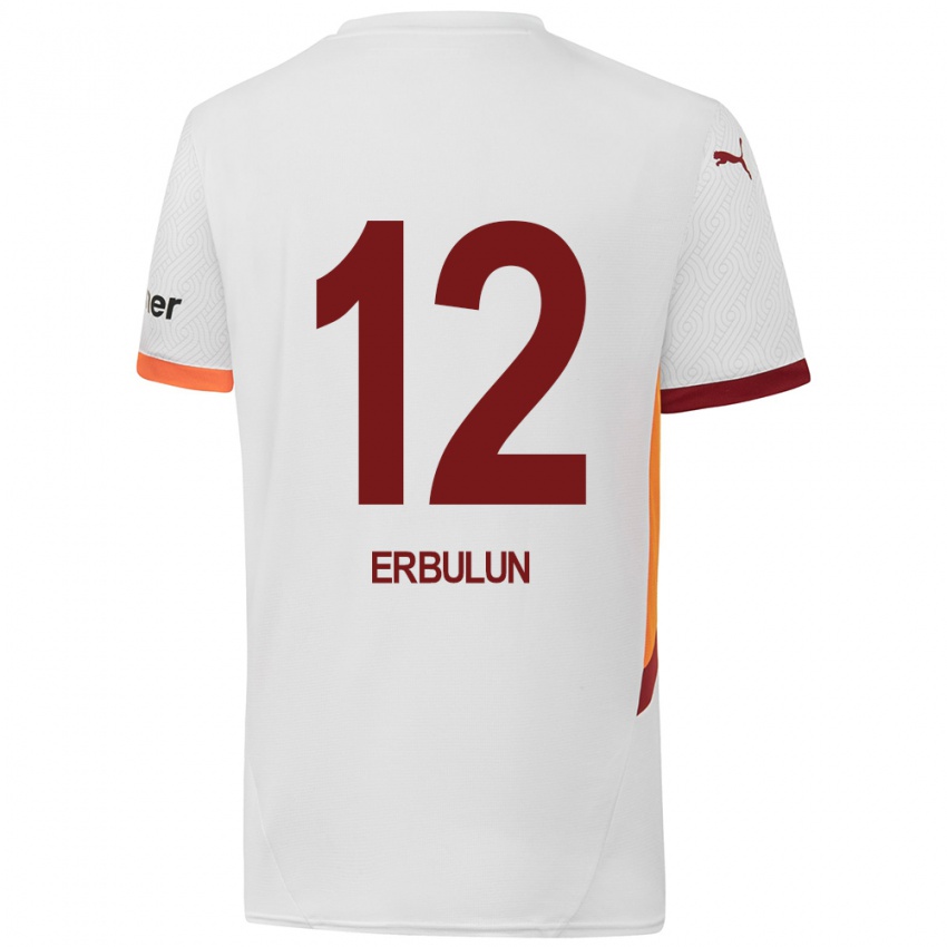 Uomo Maglia Helin Erbulun #12 Bianco Giallo Rosso Kit Gara Away 2024/25 Maglietta