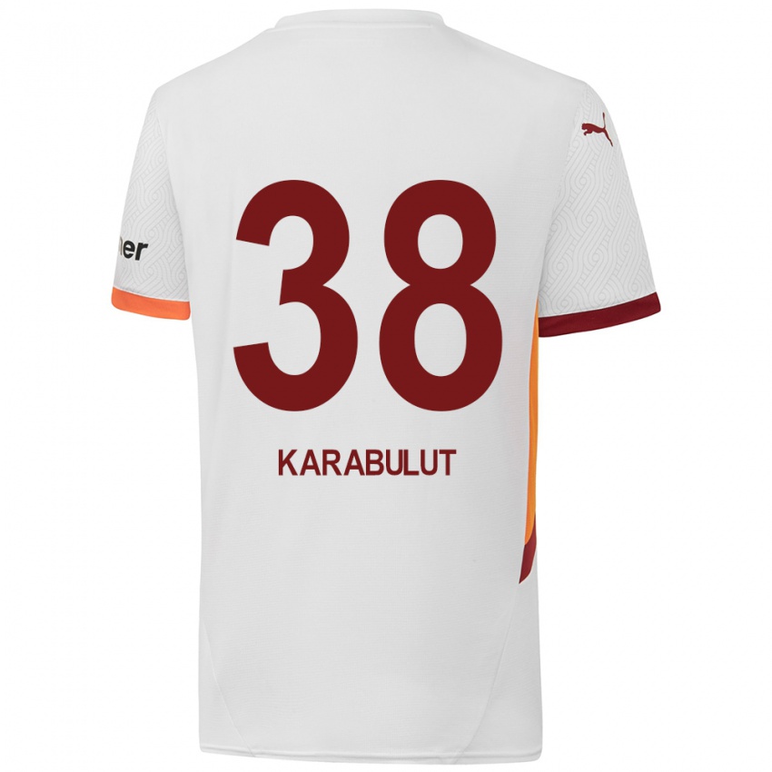 Uomo Maglia Arzu Karabulut #38 Bianco Giallo Rosso Kit Gara Away 2024/25 Maglietta