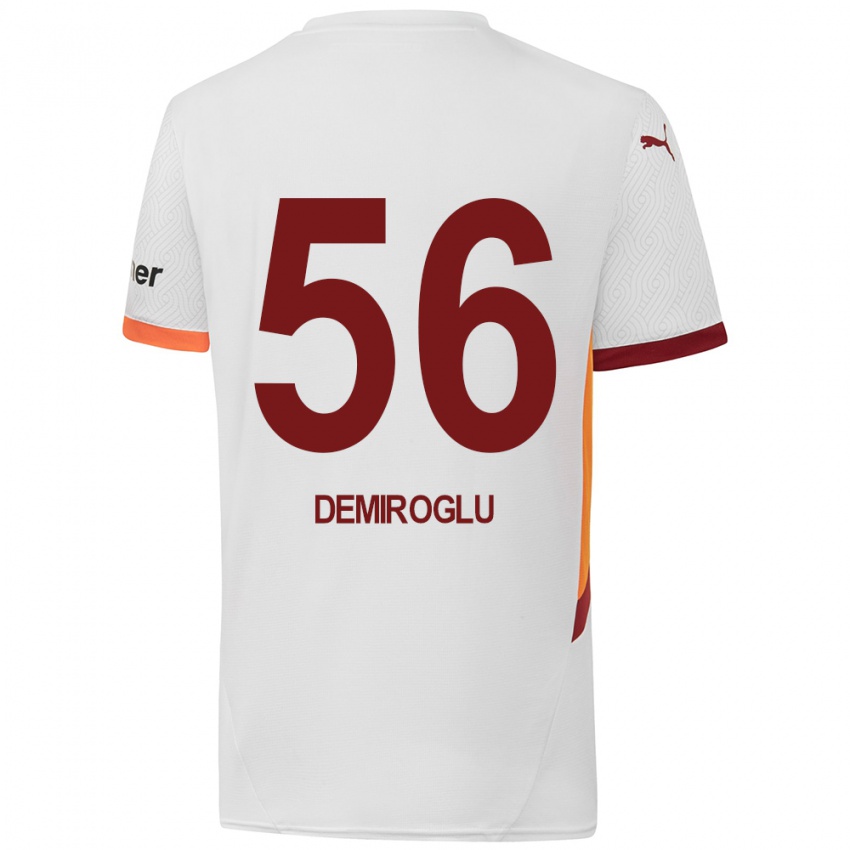 Uomo Maglia Baran Demiroğlu #56 Bianco Giallo Rosso Kit Gara Away 2024/25 Maglietta