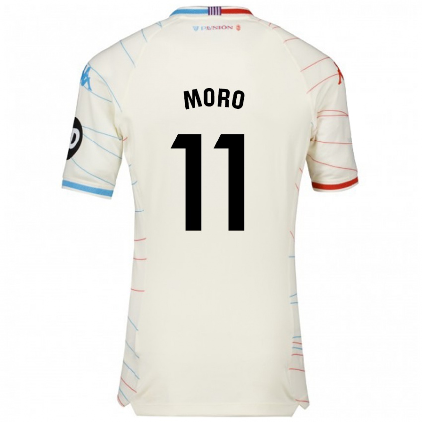 Uomo Maglia Raul Moro #11 Bianco Rosso Blu Kit Gara Away 2024/25 Maglietta