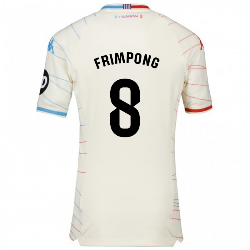 Uomo Maglia Eugene Frimpong #8 Bianco Rosso Blu Kit Gara Away 2024/25 Maglietta