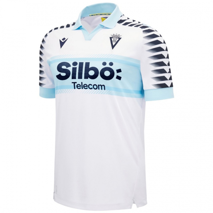 Uomo Maglia José Mari #0 Bianco Blu Kit Gara Away 2024/25 Maglietta