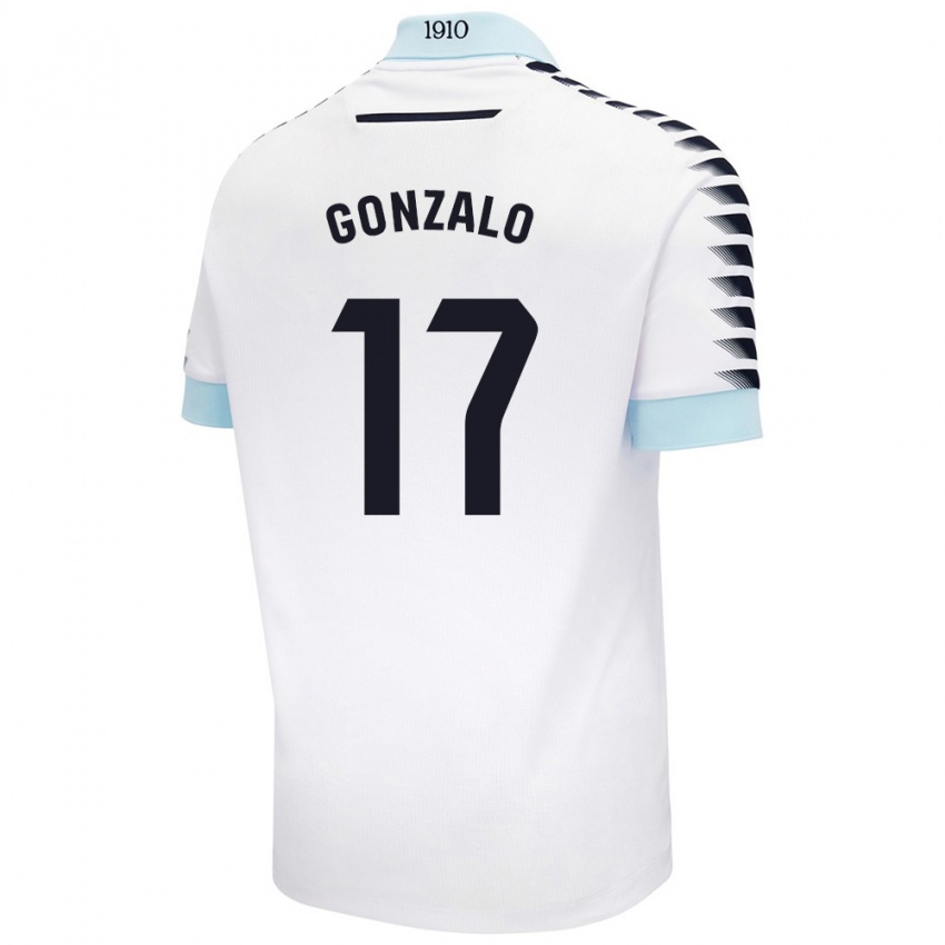 Uomo Maglia Gonzalo Escalante #17 Bianco Blu Kit Gara Away 2024/25 Maglietta