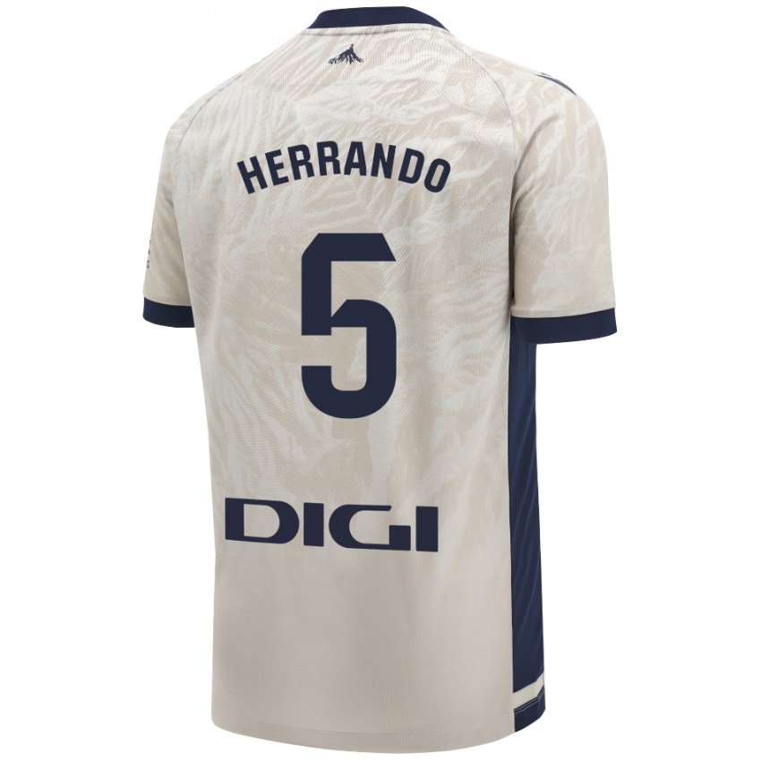 Uomo Maglia Jorge Herrando #5 Grigio Chiaro Kit Gara Away 2024/25 Maglietta