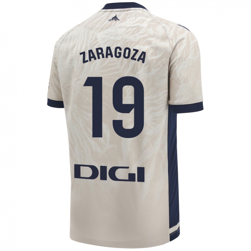 Uomo Maglia Bryan Zaragoza #19 Grigio Chiaro Kit Gara Away 2024/25 Maglietta