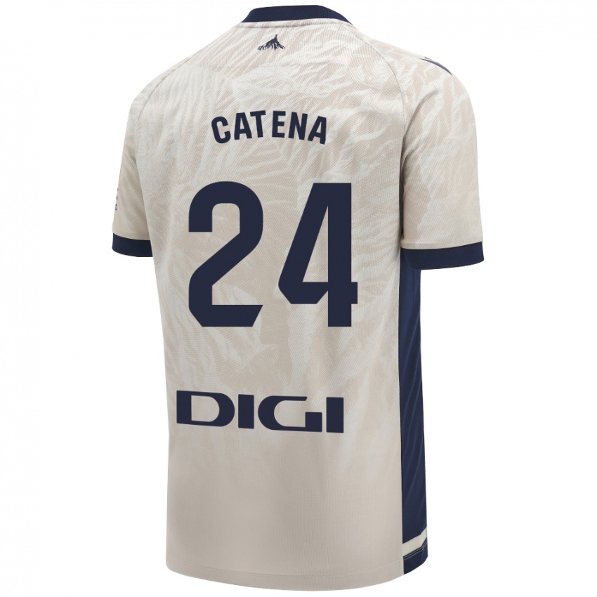 Uomo Maglia Alejandro Catena #24 Grigio Chiaro Kit Gara Away 2024/25 Maglietta