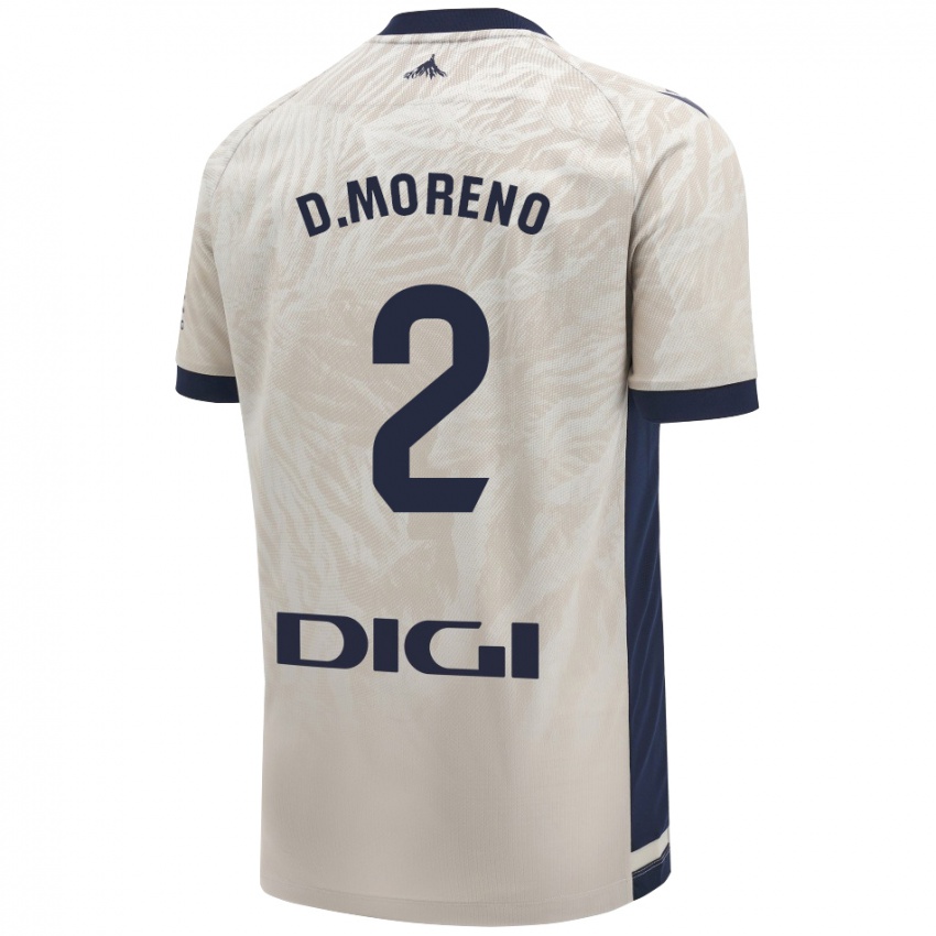 Uomo Maglia Diego Moreno #2 Grigio Chiaro Kit Gara Away 2024/25 Maglietta