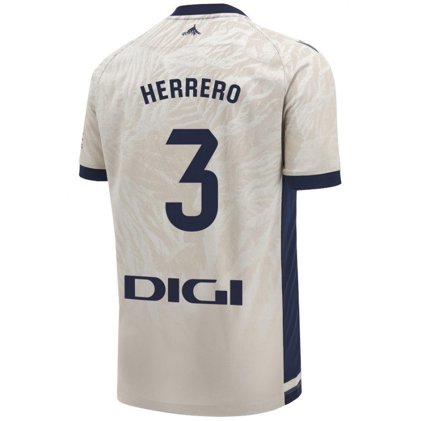 Uomo Maglia Toni Herrero #3 Grigio Chiaro Kit Gara Away 2024/25 Maglietta