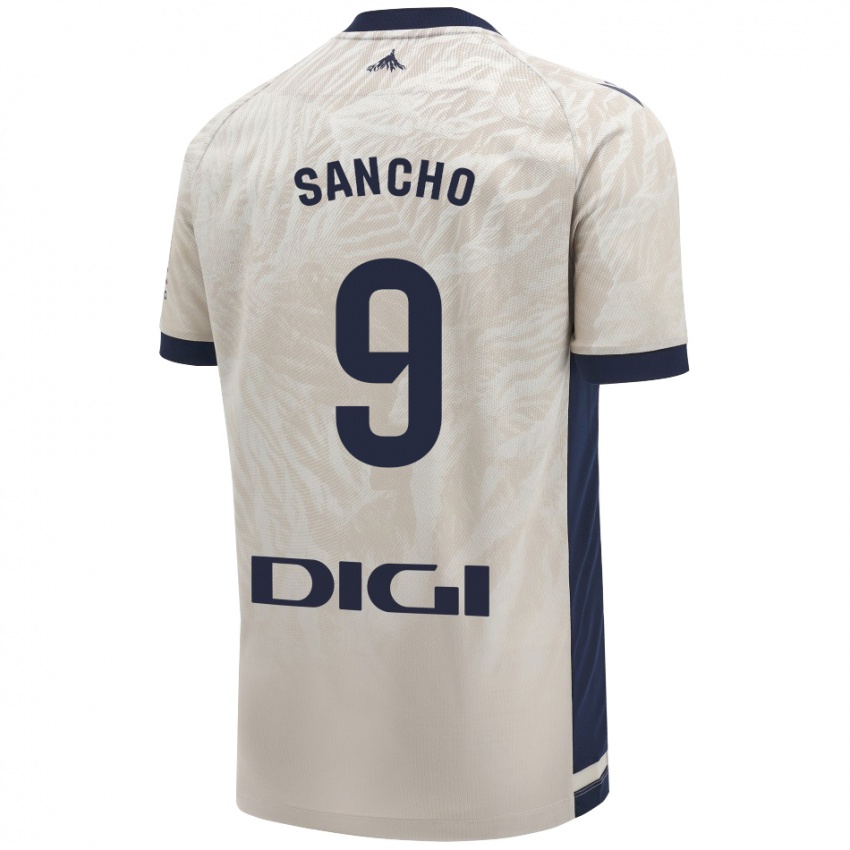 Uomo Maglia Dani Sancho #9 Grigio Chiaro Kit Gara Away 2024/25 Maglietta