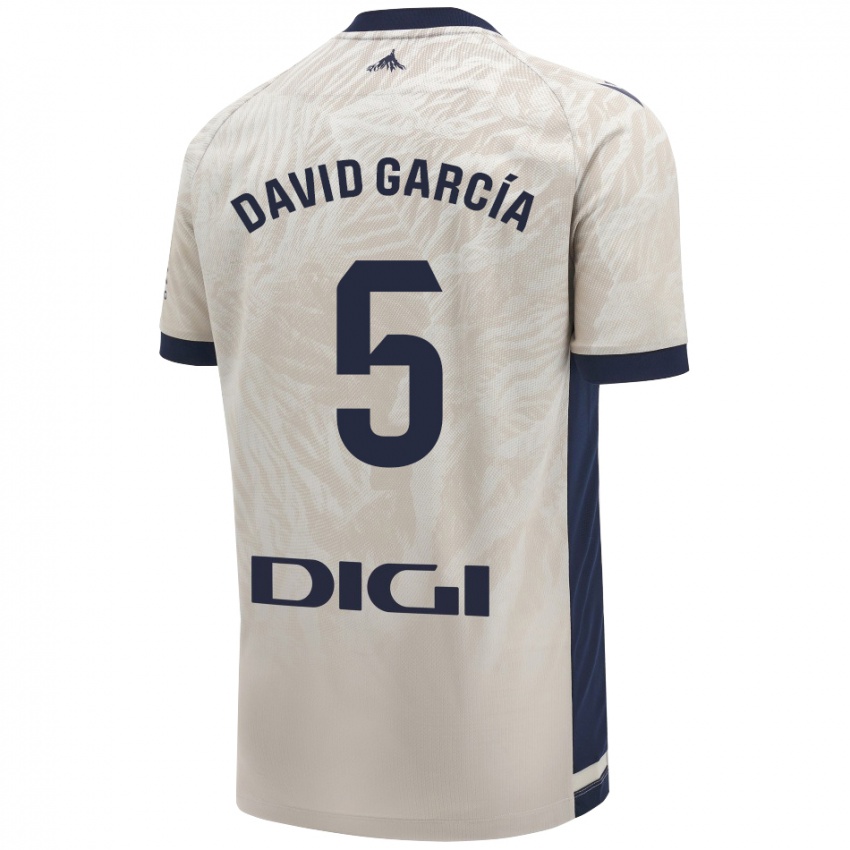 Uomo Maglia David García #5 Grigio Chiaro Kit Gara Away 2024/25 Maglietta