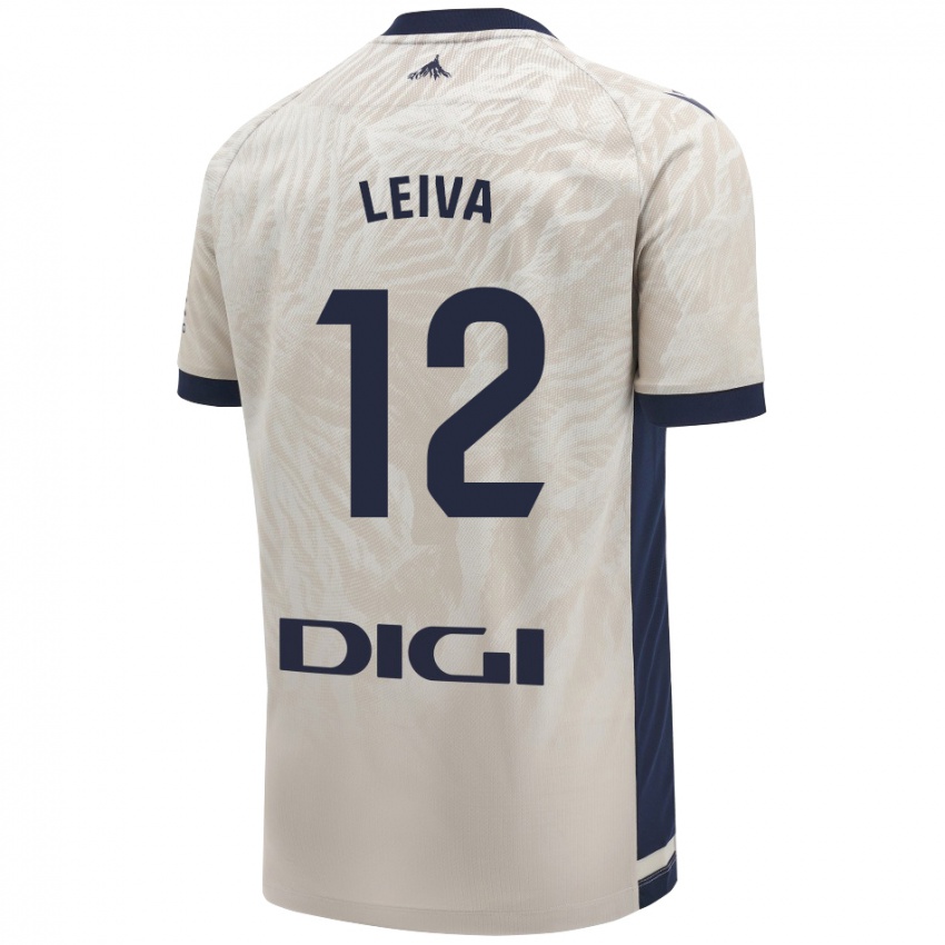 Uomo Maglia Álvaro Leiva #12 Grigio Chiaro Kit Gara Away 2024/25 Maglietta