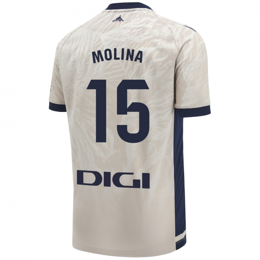 Uomo Maglia Guillem Molina #15 Grigio Chiaro Kit Gara Away 2024/25 Maglietta