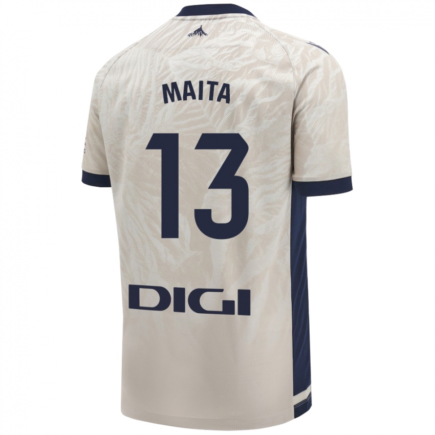 Uomo Maglia Maitane Zalba Irañeta #13 Grigio Chiaro Kit Gara Away 2024/25 Maglietta