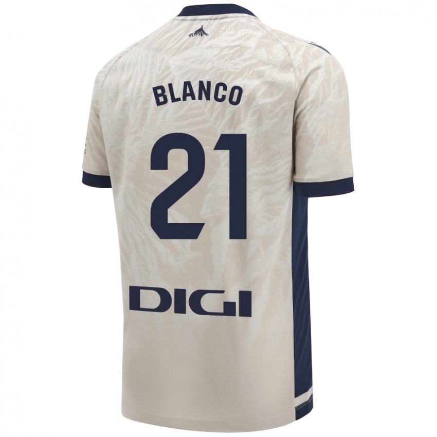 Uomo Maglia Alexia Blanco Llacuno #21 Grigio Chiaro Kit Gara Away 2024/25 Maglietta