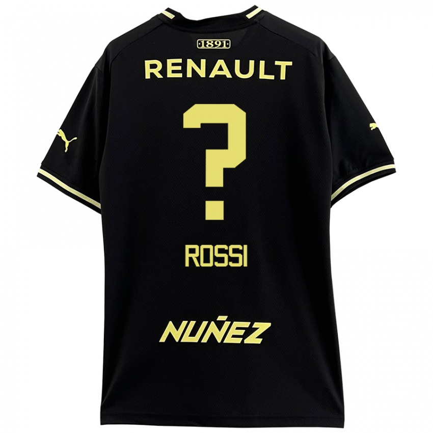 Uomo Maglia Nicolás Rossi #0 Nero Giallo Kit Gara Away 2024/25 Maglietta