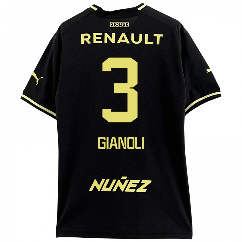 Uomo Maglia Martín Gianoli #3 Nero Giallo Kit Gara Away 2024/25 Maglietta