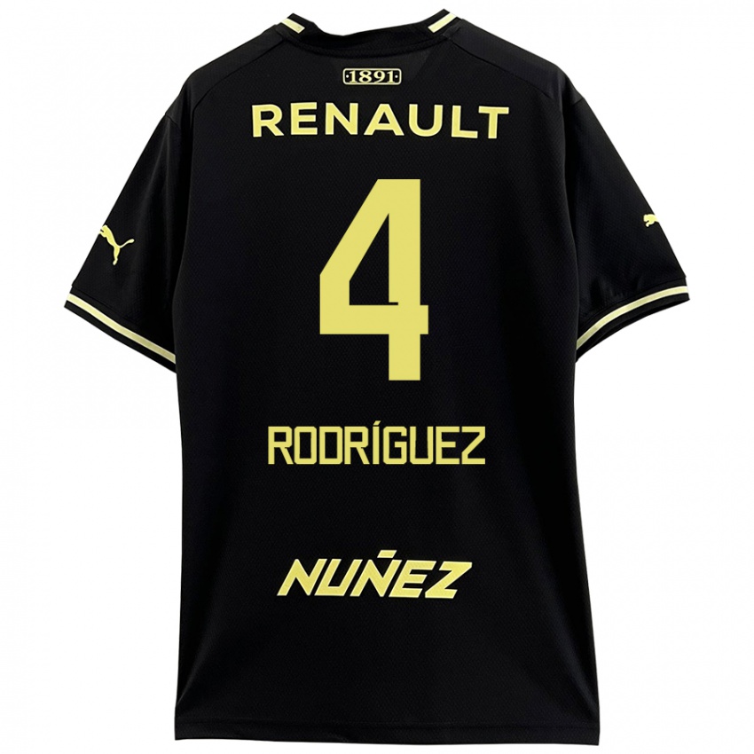 Uomo Maglia Guzmán Rodríguez #4 Nero Giallo Kit Gara Away 2024/25 Maglietta