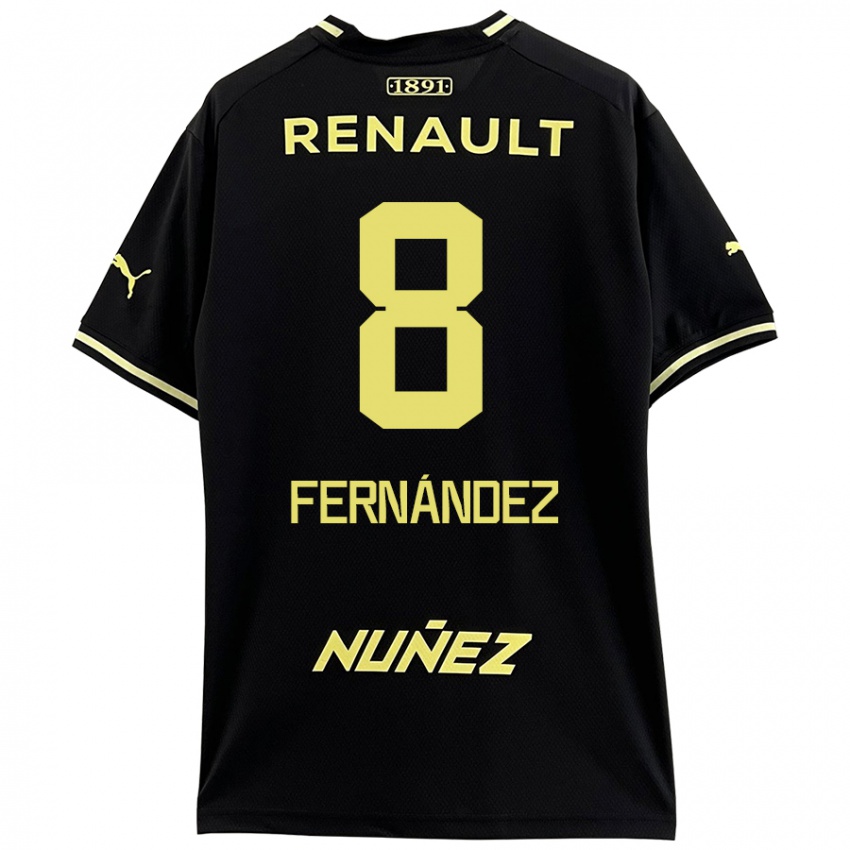 Uomo Maglia Leonardo Fernández #8 Nero Giallo Kit Gara Away 2024/25 Maglietta