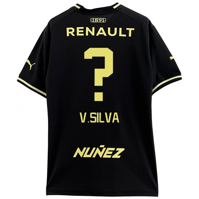 Uomo Maglia Valentín Silva #0 Nero Giallo Kit Gara Away 2024/25 Maglietta