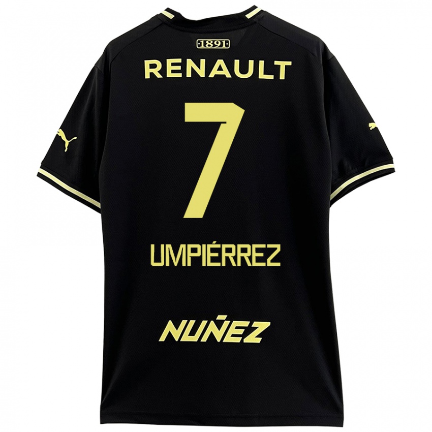 Uomo Maglia Leandro Umpiérrez #7 Nero Giallo Kit Gara Away 2024/25 Maglietta