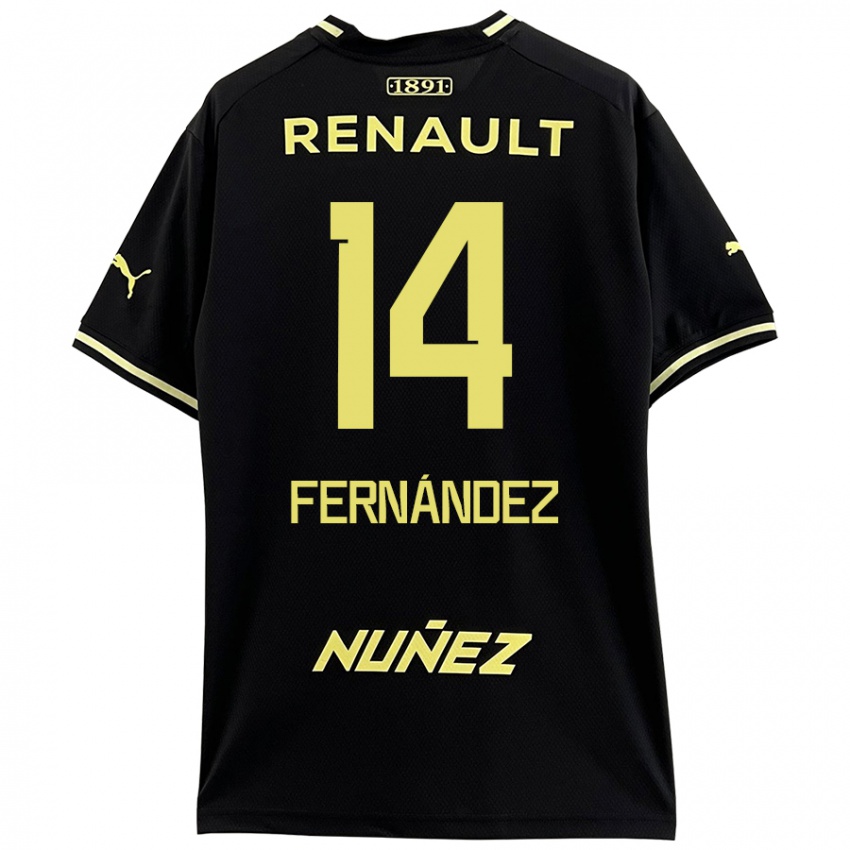 Uomo Maglia Faustino Fernández #14 Nero Giallo Kit Gara Away 2024/25 Maglietta