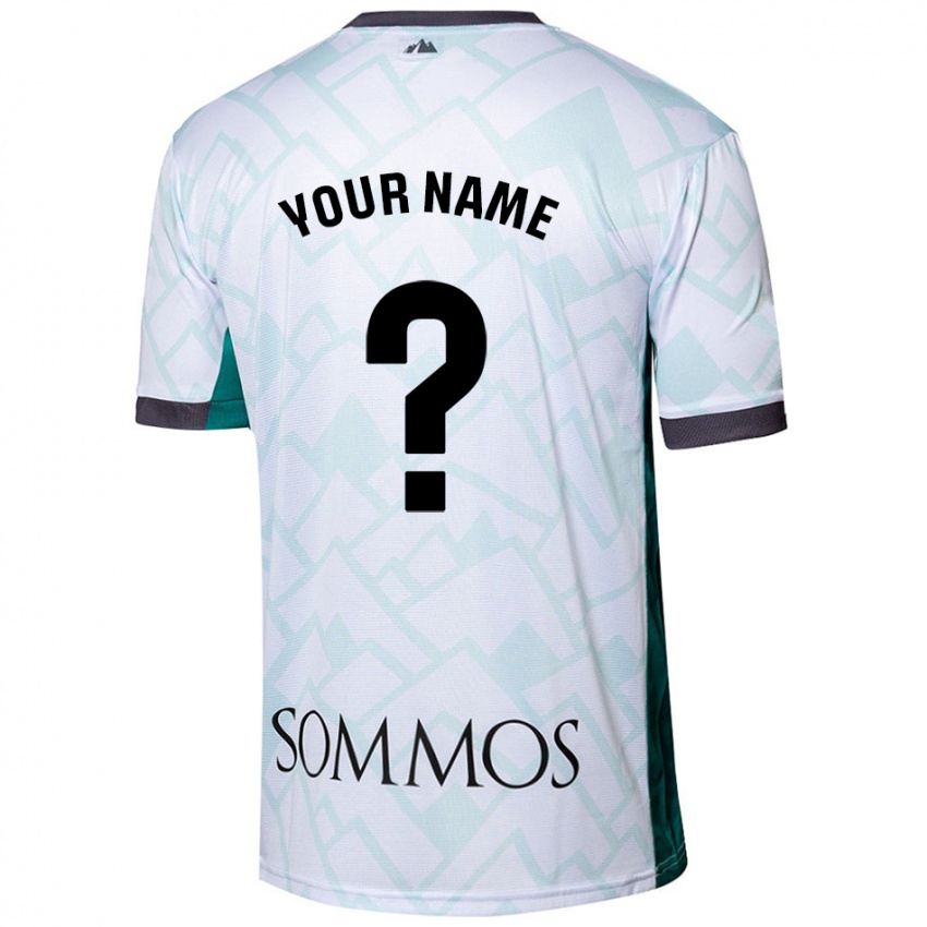 Uomo Maglia Il Tuo Nome #0 Bianco Verde Kit Gara Away 2024/25 Maglietta