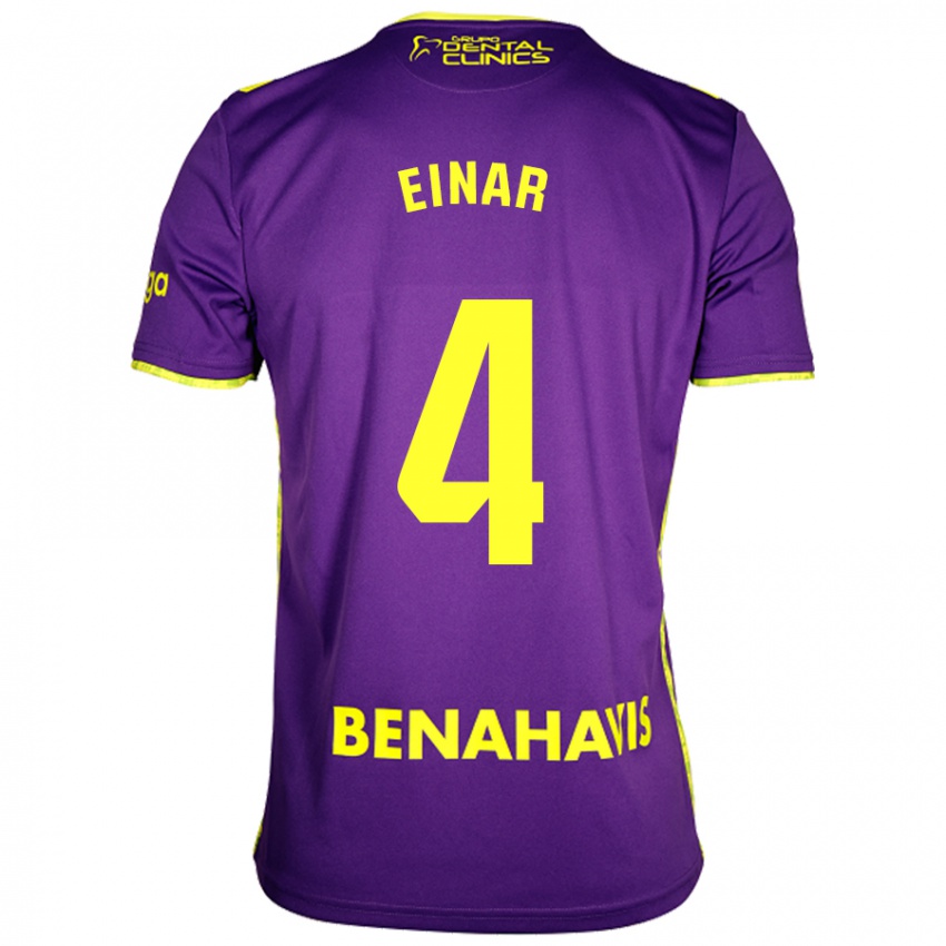 Uomo Maglia Einar Galilea #4 Viola Giallo Kit Gara Away 2024/25 Maglietta