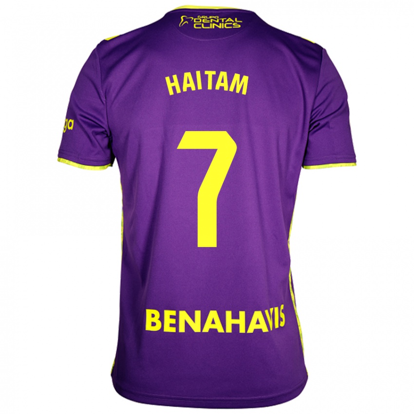 Uomo Maglia Haitam Abaida #7 Viola Giallo Kit Gara Away 2024/25 Maglietta