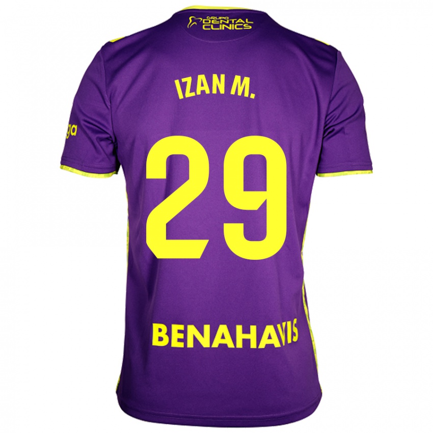 Uomo Maglia Izan Merino #29 Viola Giallo Kit Gara Away 2024/25 Maglietta