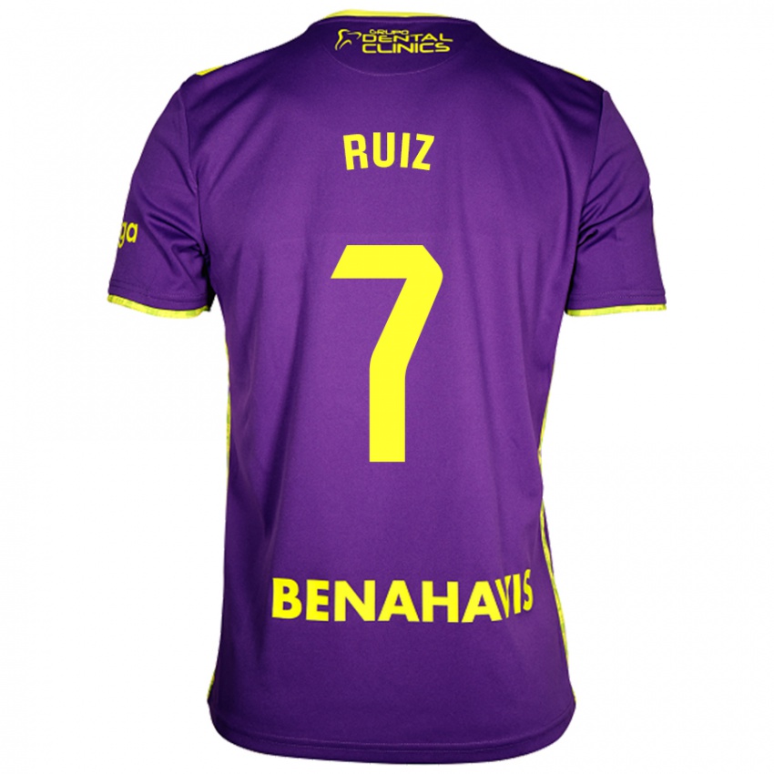 Uomo Maglia María Ruiz #7 Viola Giallo Kit Gara Away 2024/25 Maglietta