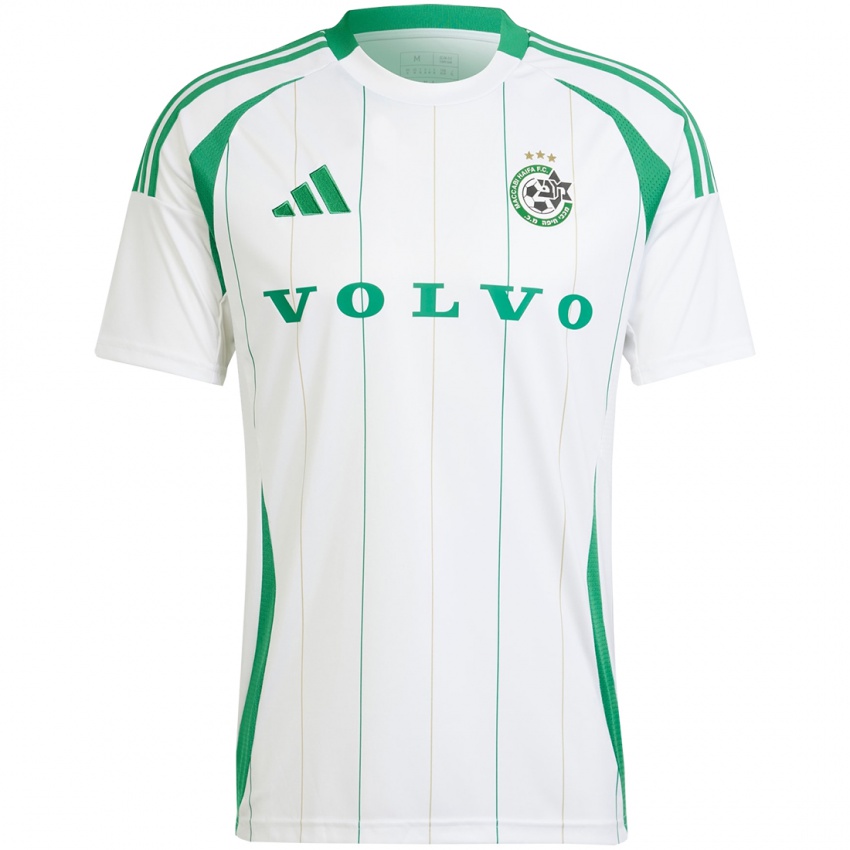 Uomo Maglia Vital Nsimba #14 Bianco Verde Kit Gara Away 2024/25 Maglietta