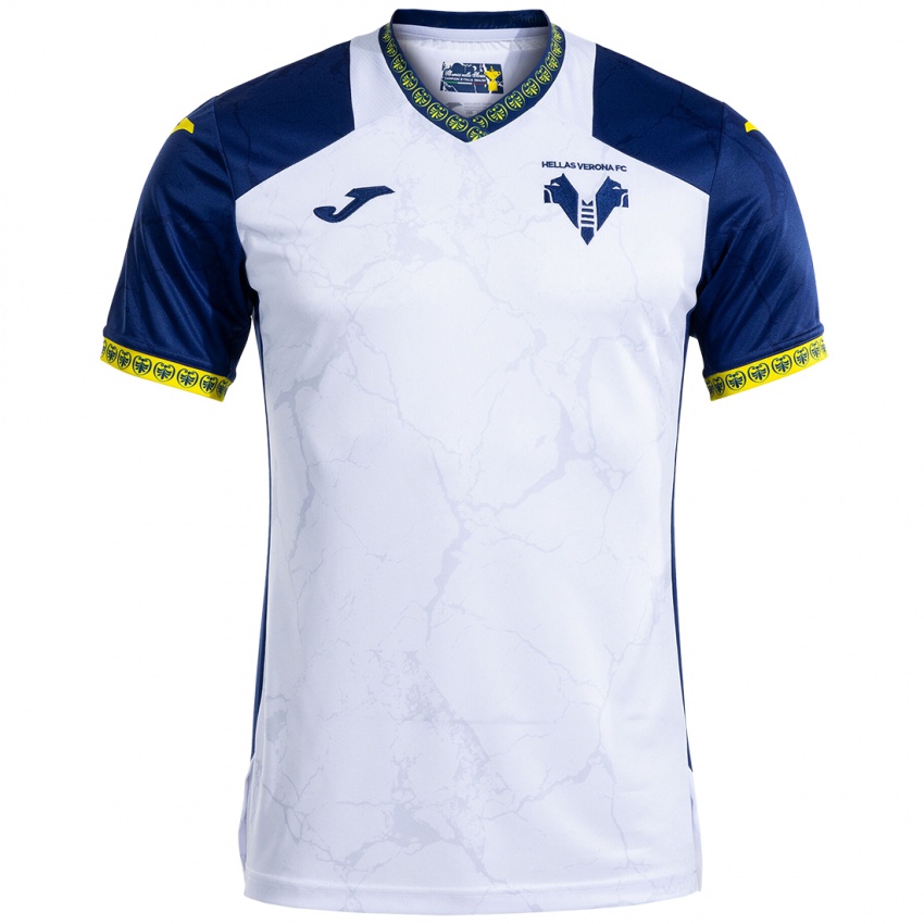 Uomo Maglia Nicola Patanè #7 Bianco Blu Kit Gara Away 2024/25 Maglietta