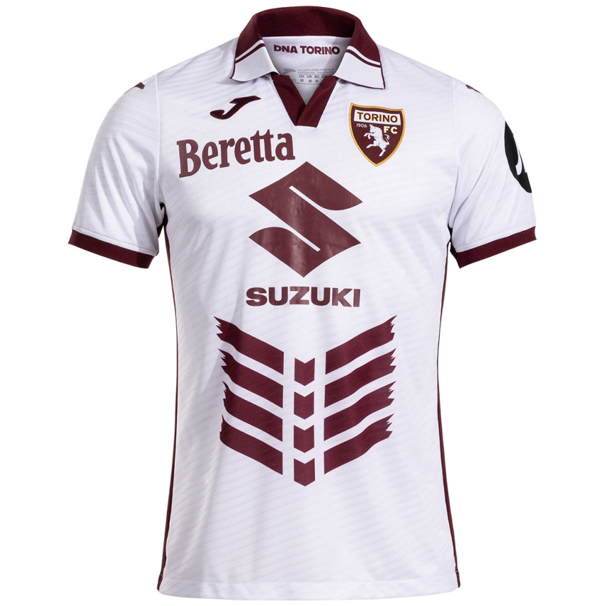 Uomo Maglia Luca Gemello #1 Bianco Marrone Kit Gara Away 2024/25 Maglietta