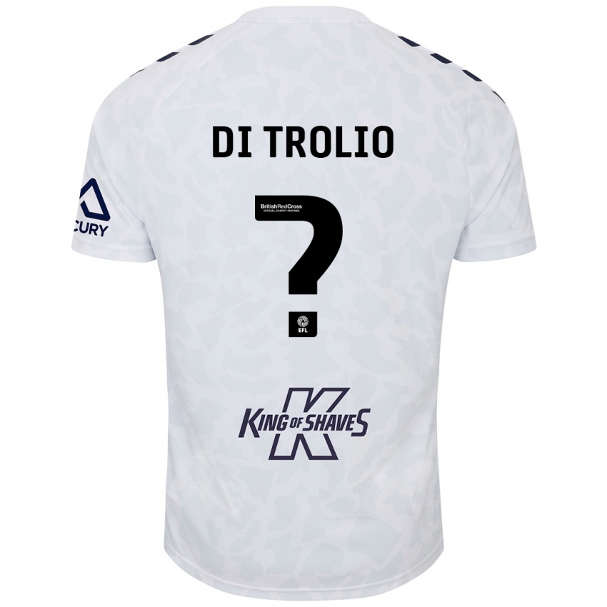 Uomo Maglia Riccardo Di Trolio #0 Bianco Kit Gara Away 2024/25 Maglietta