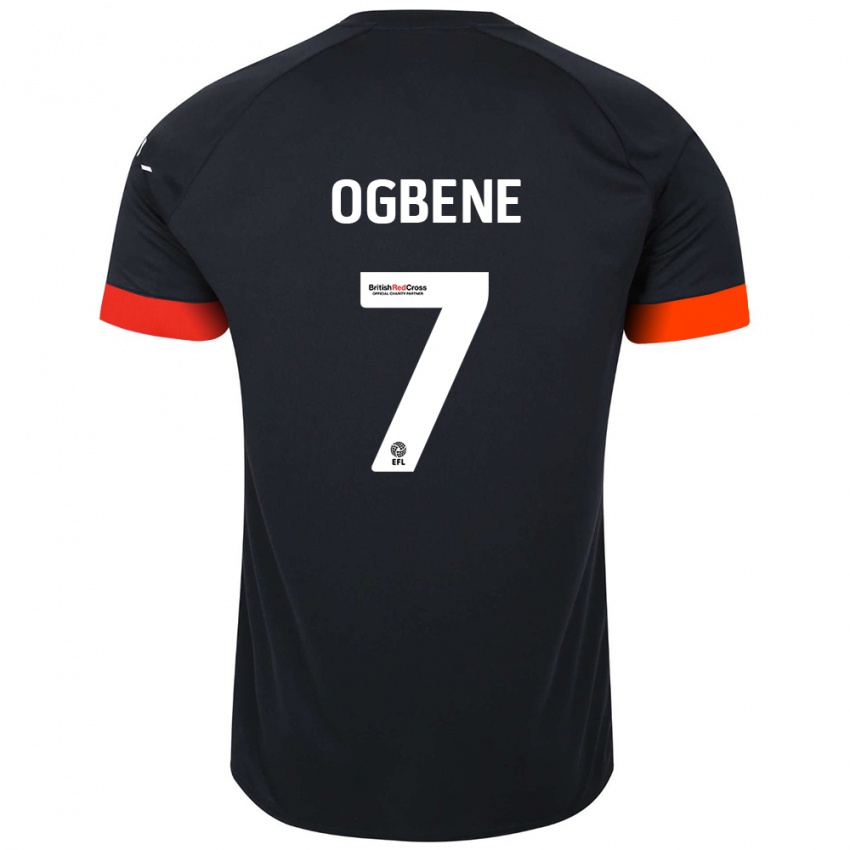 Uomo Maglia Chiedozie Ogbene #7 Nero Arancione Kit Gara Away 2024/25 Maglietta