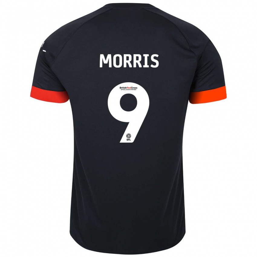 Uomo Maglia Carlton Morris #9 Nero Arancione Kit Gara Away 2024/25 Maglietta