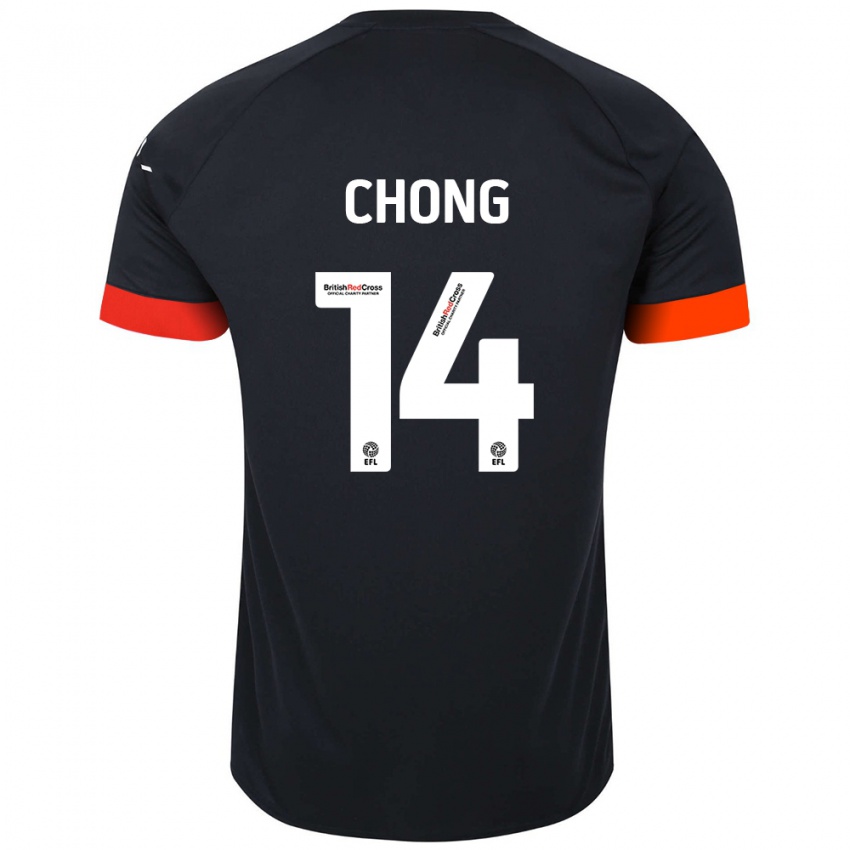 Uomo Maglia Tahith Chong #14 Nero Arancione Kit Gara Away 2024/25 Maglietta