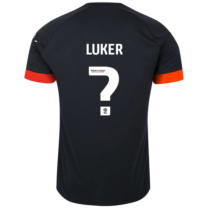 Uomo Maglia Jayden Luker #0 Nero Arancione Kit Gara Away 2024/25 Maglietta