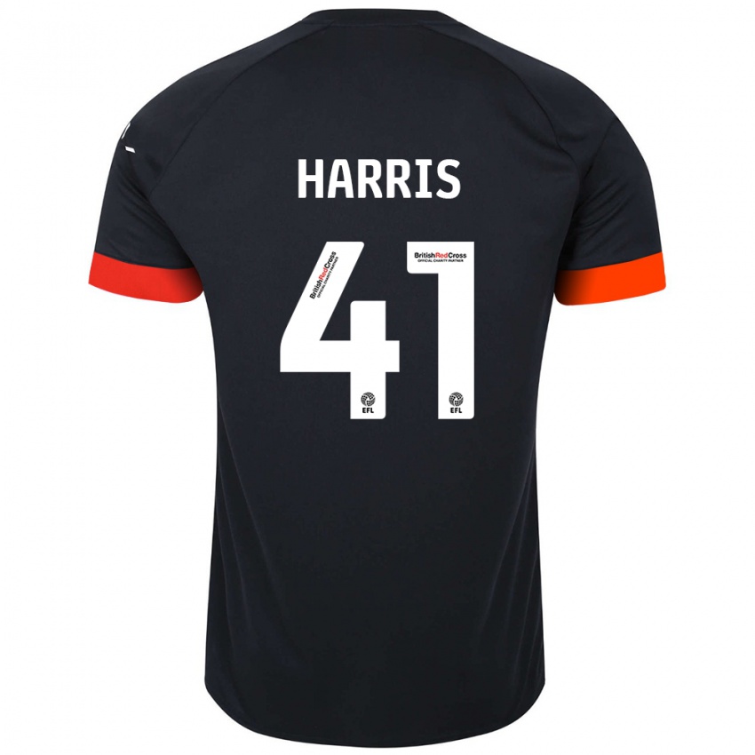 Uomo Maglia Taylan Harris #41 Nero Arancione Kit Gara Away 2024/25 Maglietta