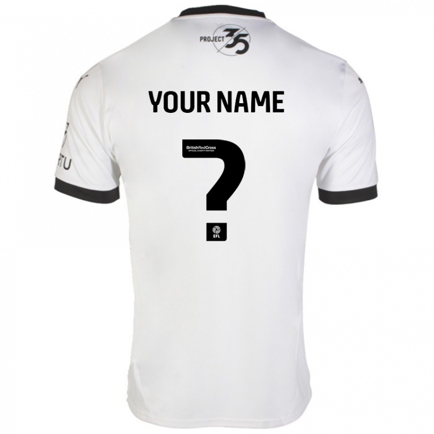 Uomo Maglia Il Tuo Nome #0 Bianco Nero Kit Gara Away 2024/25 Maglietta