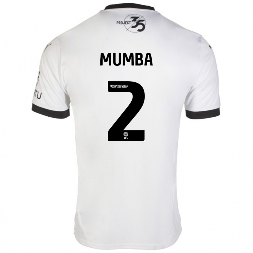 Uomo Maglia Bali Mumba #2 Bianco Nero Kit Gara Away 2024/25 Maglietta