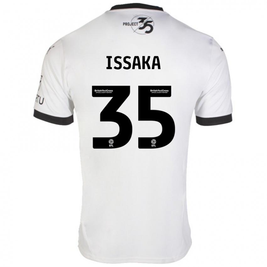 Uomo Maglia Freddie Issaka #35 Bianco Nero Kit Gara Away 2024/25 Maglietta