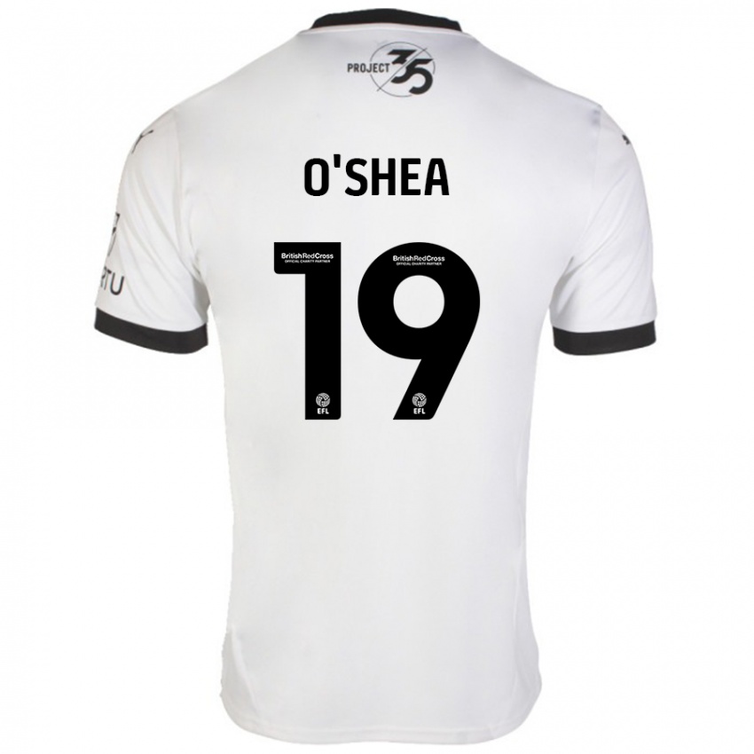 Uomo Maglia Erin O'shea #19 Bianco Nero Kit Gara Away 2024/25 Maglietta